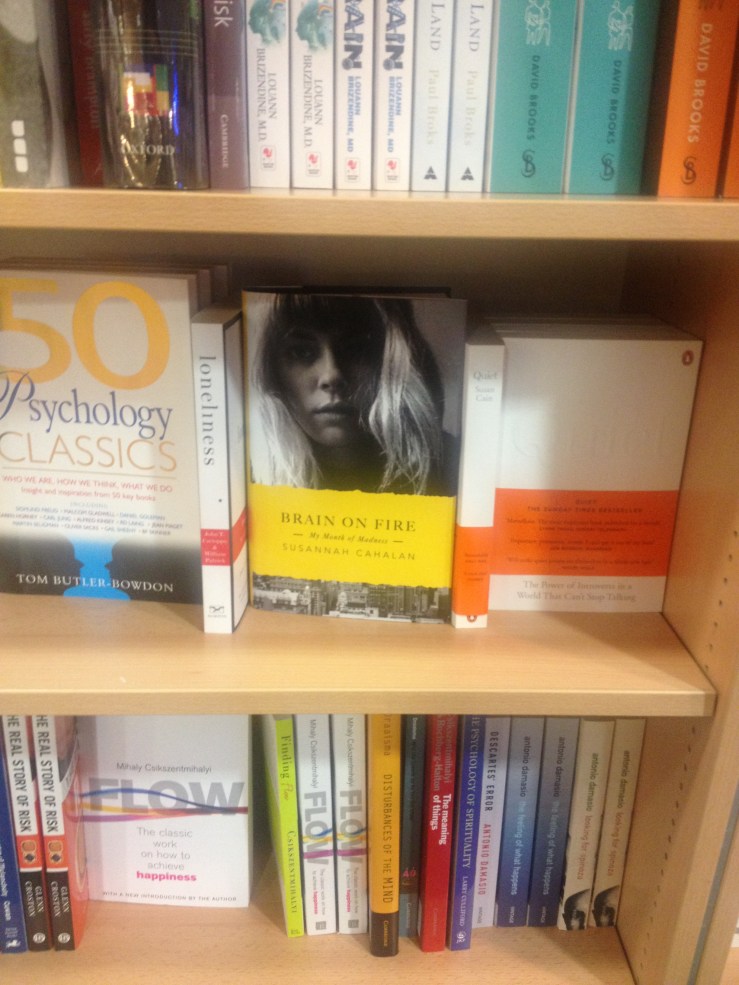 Brain on Fire on the shelves at Foyles, in the Psychology section